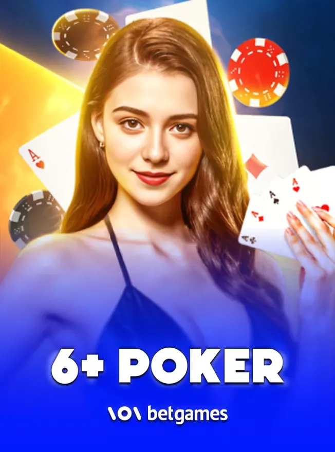 ภาพโต๊ะโป๊กเกอร์แบบสด 6+ poker จากค่าย BetGames.TV